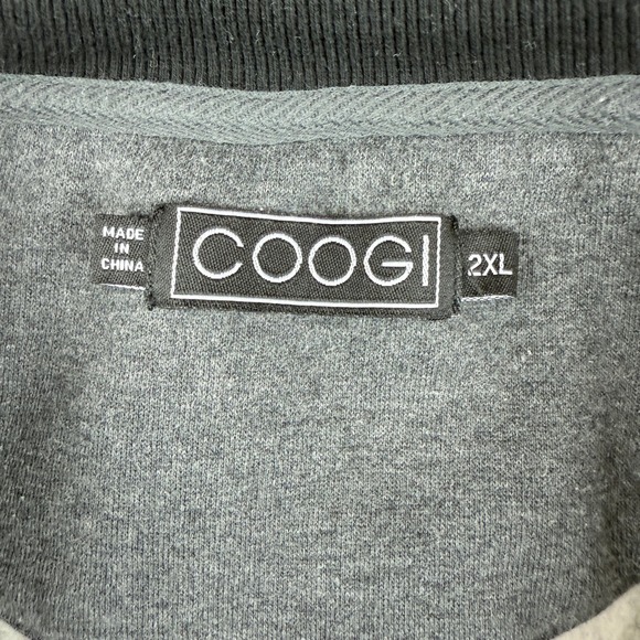 COOGI Cardigan Mens 2XL Gray Black Embroidered Sweater Hip Hop Street Skate Y2K - Picture 3 of 14